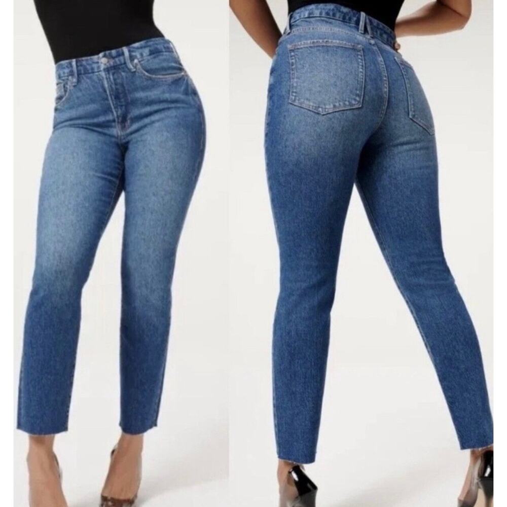 Good American NWT Good Classic Raw Hem High Rise Jeans